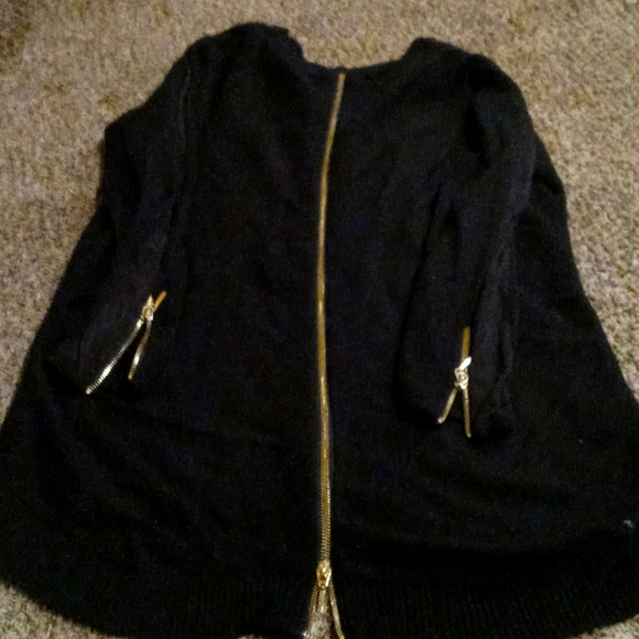Black Sweater With Gold Zipper | Poshmark